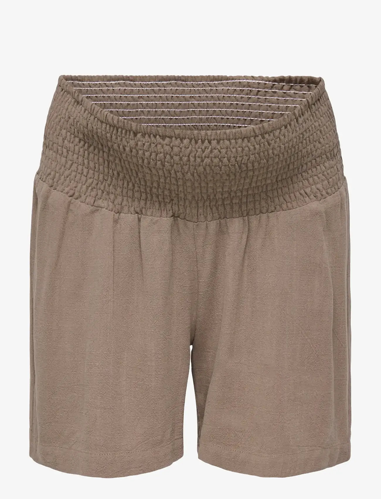 Only Maternity - OLMSIESTA LINEN SMOCK SHORTS WVN NOOS - leinen-shorts - walnut - 0