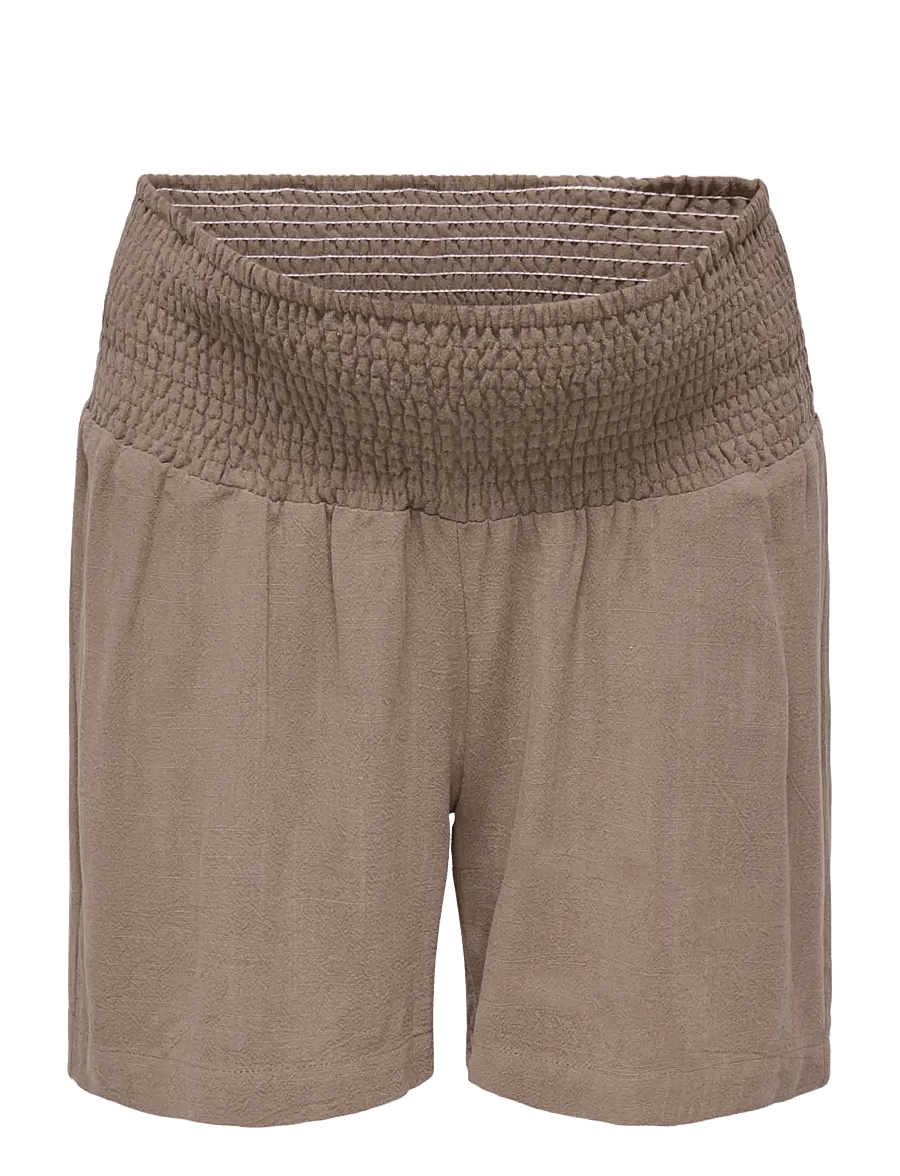 Only Maternity - OLMSIESTA LINEN SMOCK SHORTS WVN NOOS - underdele - walnut - 1