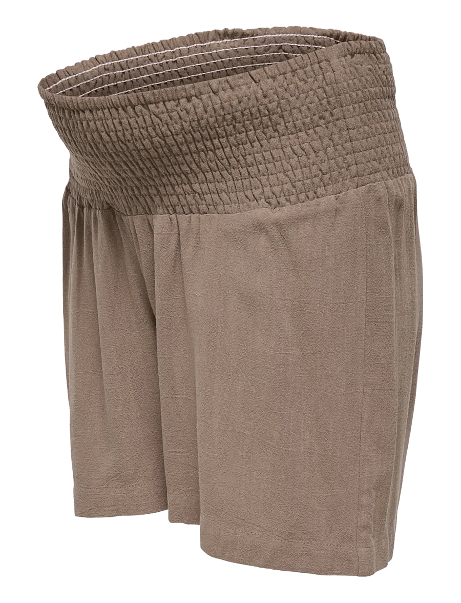 Only Maternity - OLMSIESTA LINEN SMOCK SHORTS WVN NOOS - underdele - walnut - 3