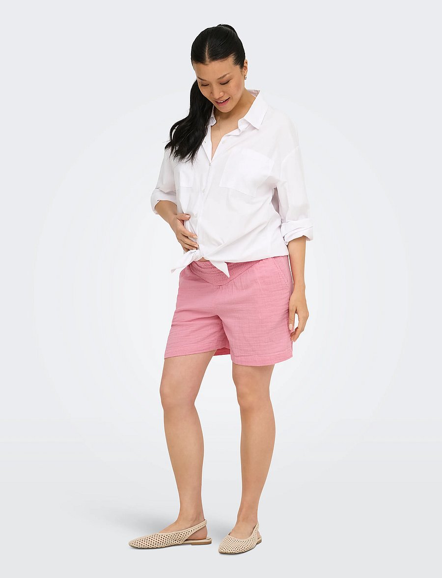 Only Maternity - OLMTHYRA SMOCK SHORTS WVN - nederdelar - sea pink - 5