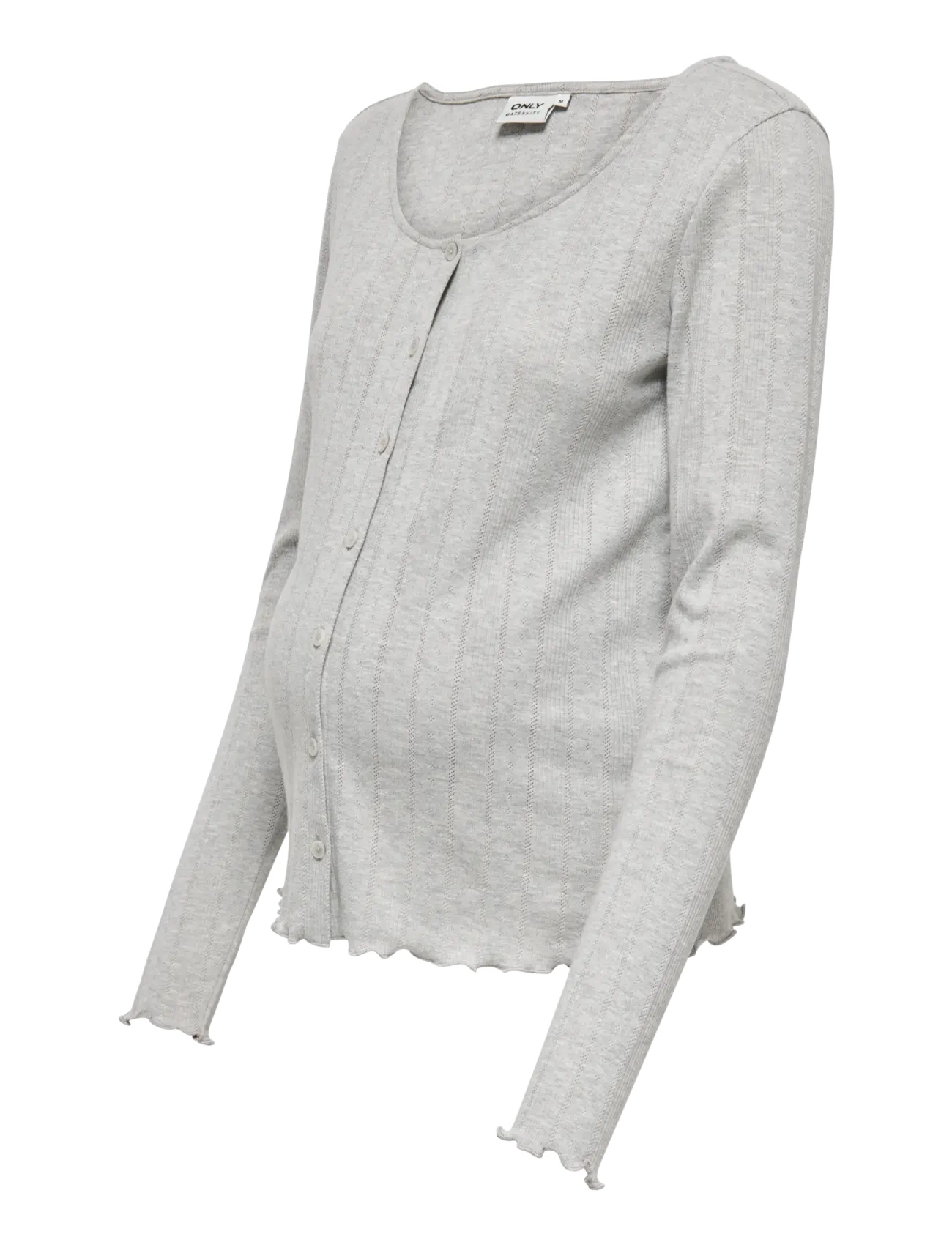 Only Maternity OLMTENNA L/S O-NECK CARDIGAN JRS - Graviditetsprodukter - LIGHT GREY MELANGE / grey