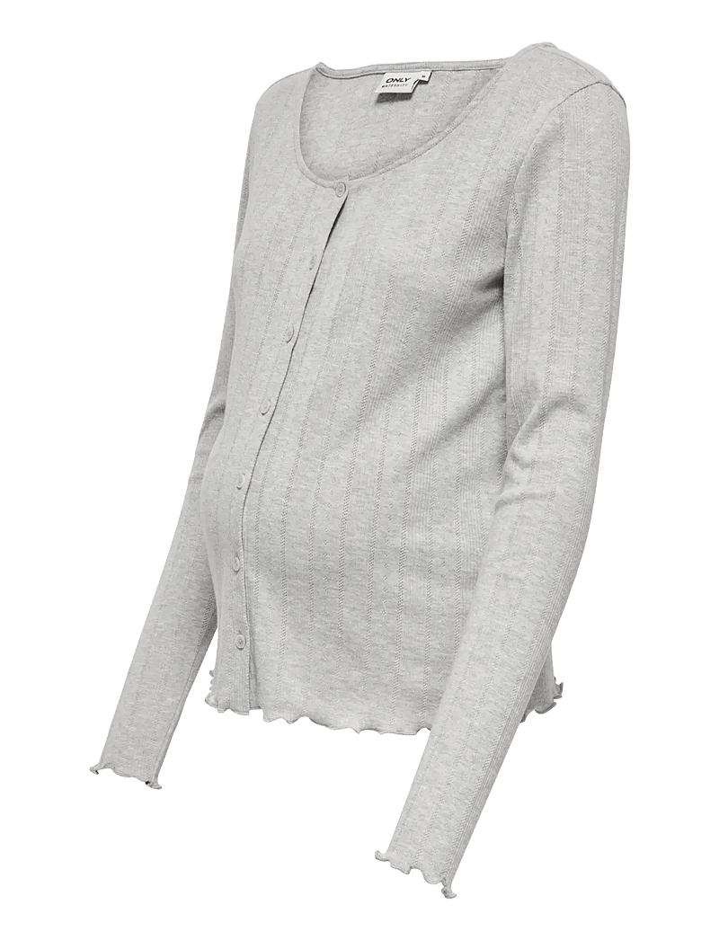 Only Maternity - OLMTENNA L/S O-NECK CARDIGAN JRS - koftor - light grey melange - 0