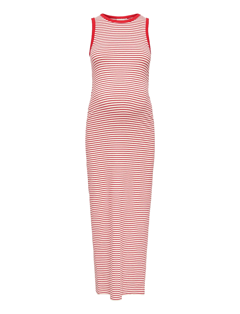 Only Maternity - OLMMALOU S/L O-NECK CALF DRESS JRS - ilgos suknelės - cloud dancer - 1