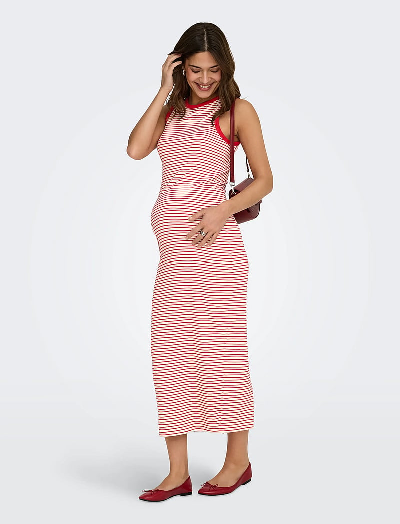 Only Maternity - OLMMALOU S/L O-NECK CALF DRESS JRS - ilgos suknelės - cloud dancer - 5