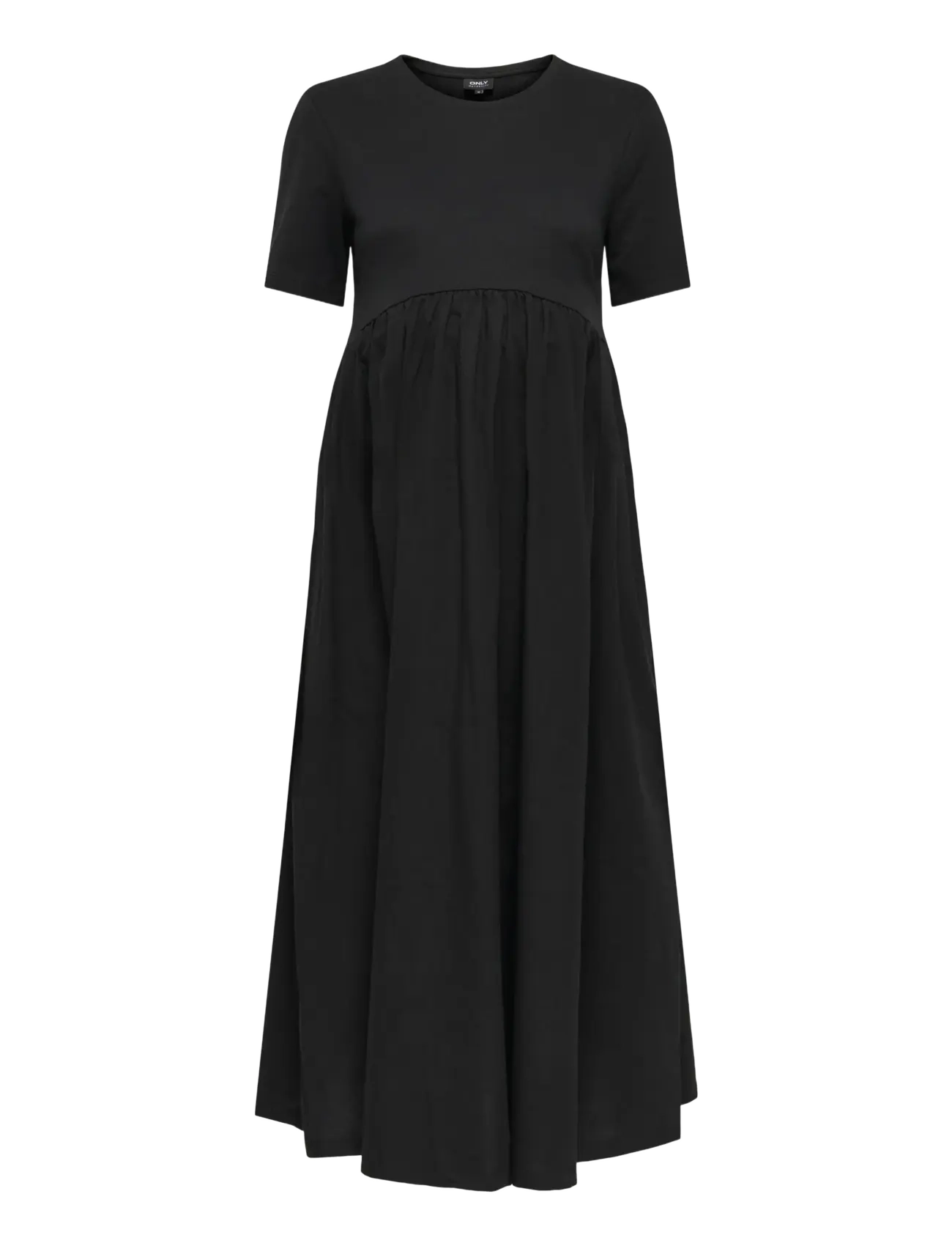 Only Maternity OLMBLOMST S/S V-NECK CALF MIX DRESS - Kleidid - BLACK / black