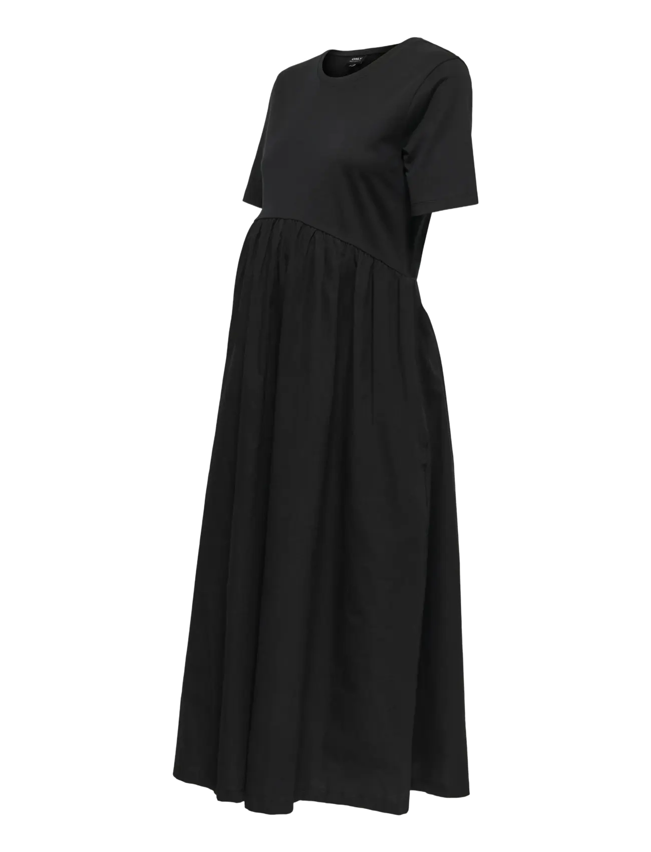 Only Maternity - OLMBLOMST S/S V-NECK CALF MIX DRESS - midi-jurken - black - 2