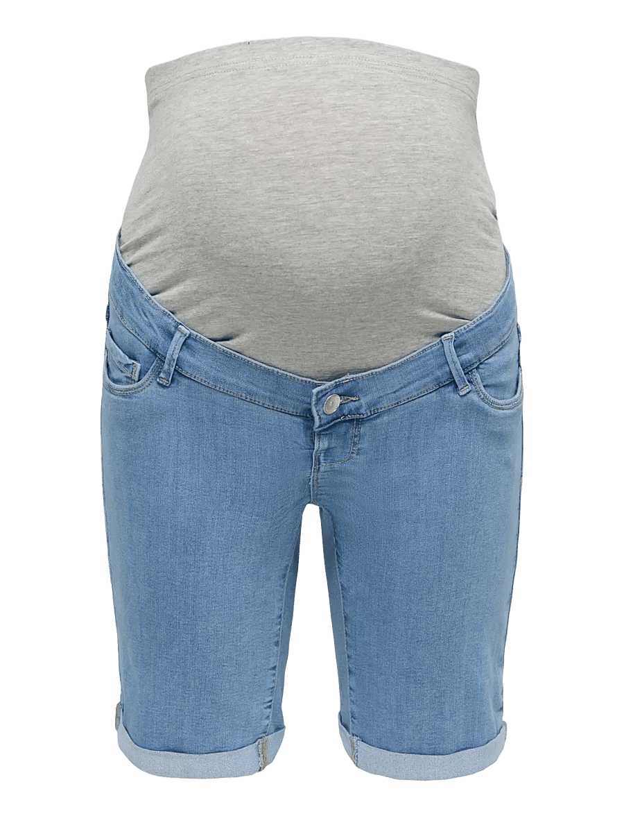 Only Maternity - OLMRAIN LIFE LONG DNM SHORTS NOOS - jorts - light blue denim - 1