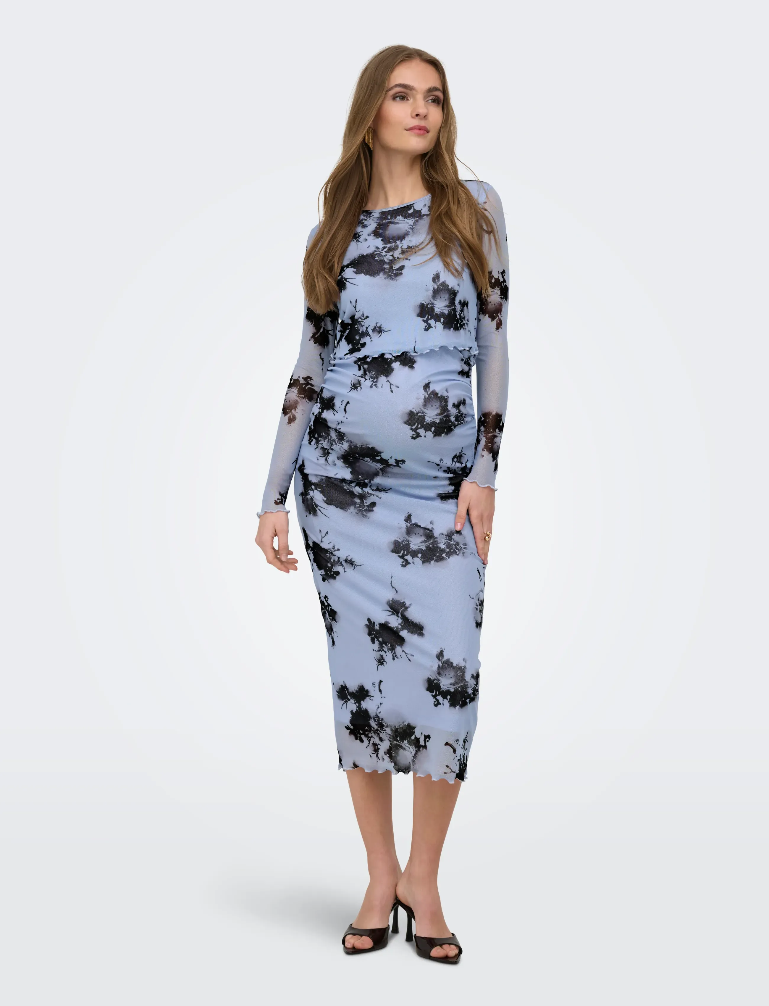 Only Maternity - OLMLOURA MESH MIDAXI CALF SKIRT JRS - blue heron - 5