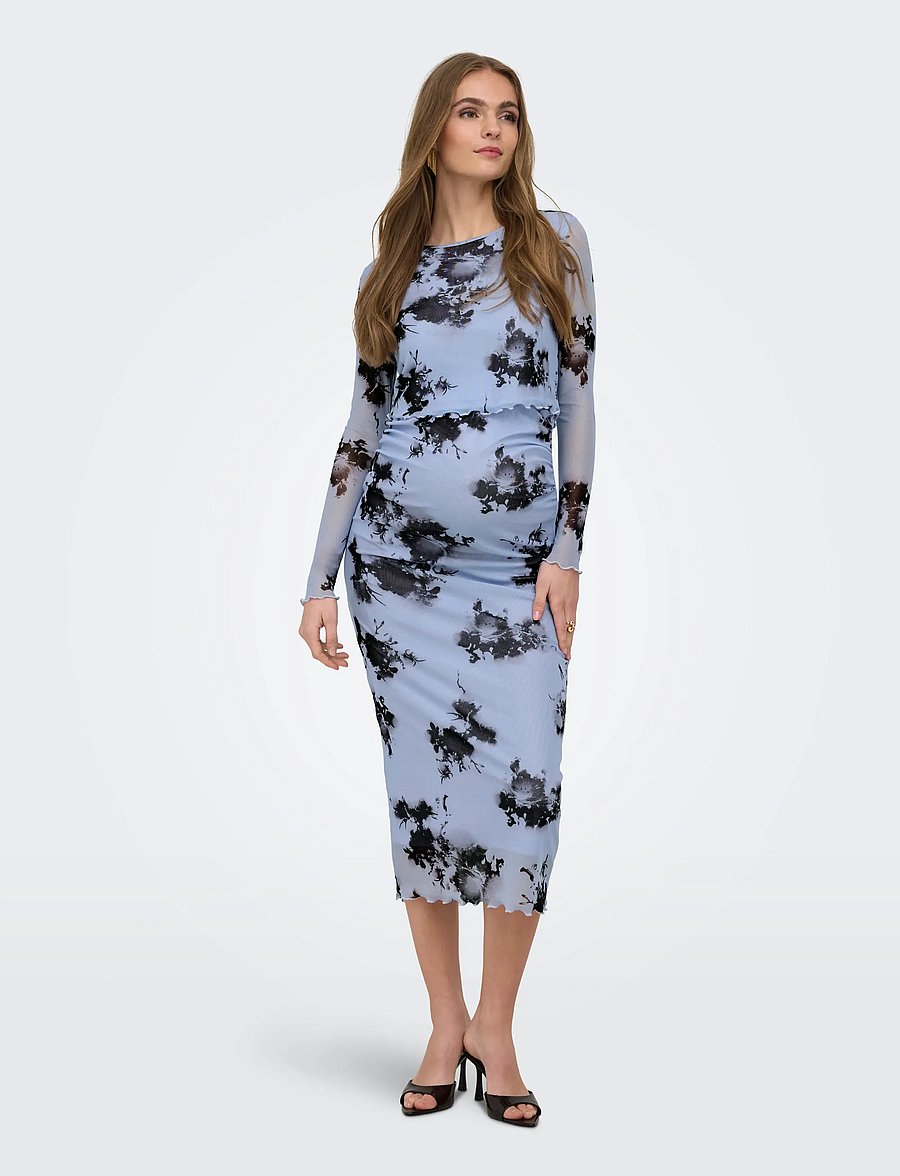 Only Maternity - OLMLOURA MESH MIDAXI CALF SKIRT JRS - blue heron - 5