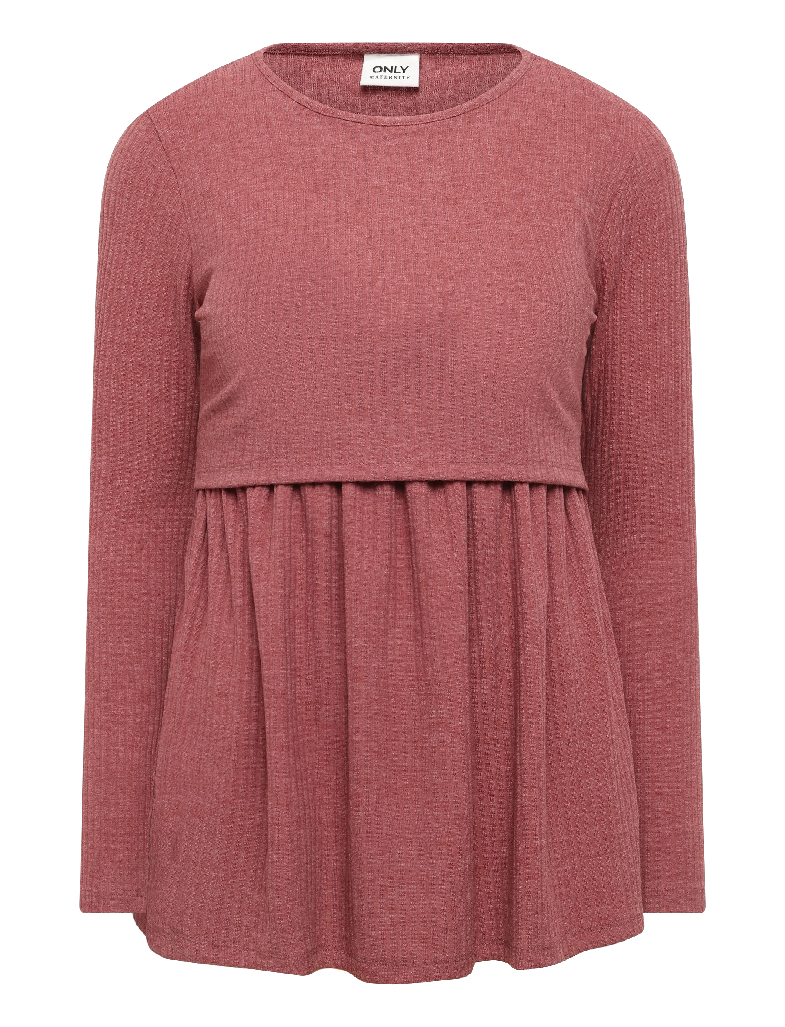 Only Maternity Olmmalaya Base Ls O-Neck Nursing Top Jrs, Kvinder, Langærmet Ribstrikket Ammetop, Pink, Str: L