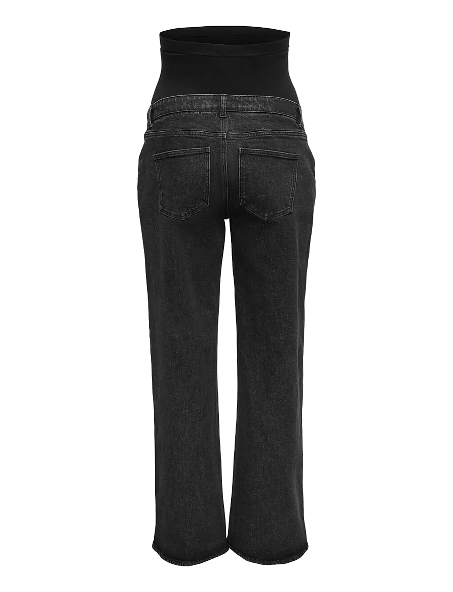 Only Maternity - OLMJUICY WIDE LEG REA889 NOOS - black denim - 2