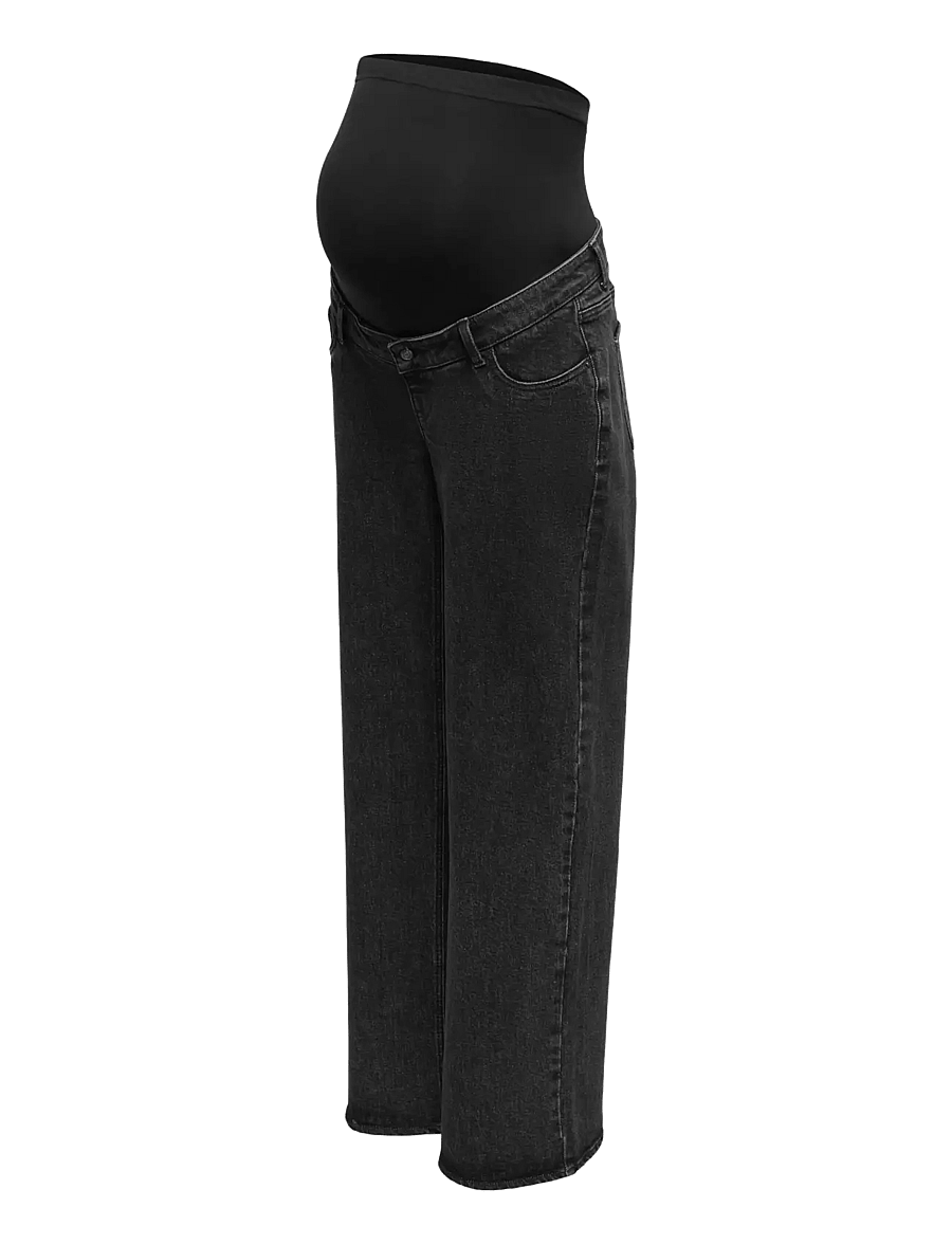 Only Maternity - OLMJUICY WIDE LEG REA889 NOOS - black denim - 3