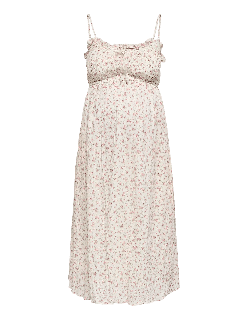 Only Maternity - OLMMARY SINGLET BLK DRESS WVN - sommerkjoler - cloud dancer - 1