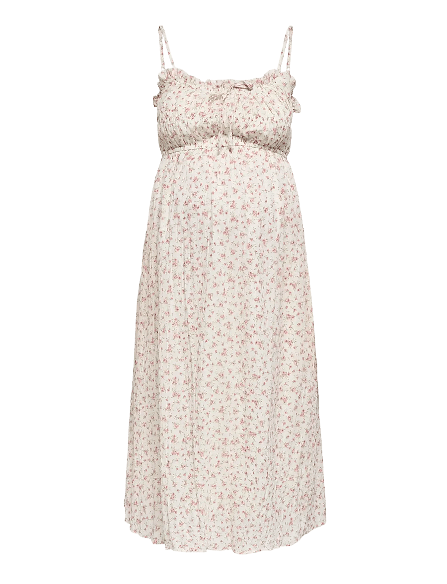 Only Maternity - OLMMARY SINGLET BLK DRESS WVN - zomerjurken - cloud dancer - 1