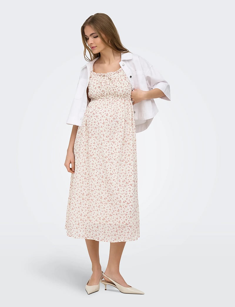 Only Maternity - OLMMARY SINGLET BLK DRESS WVN - sommerkjoler - cloud dancer - 5