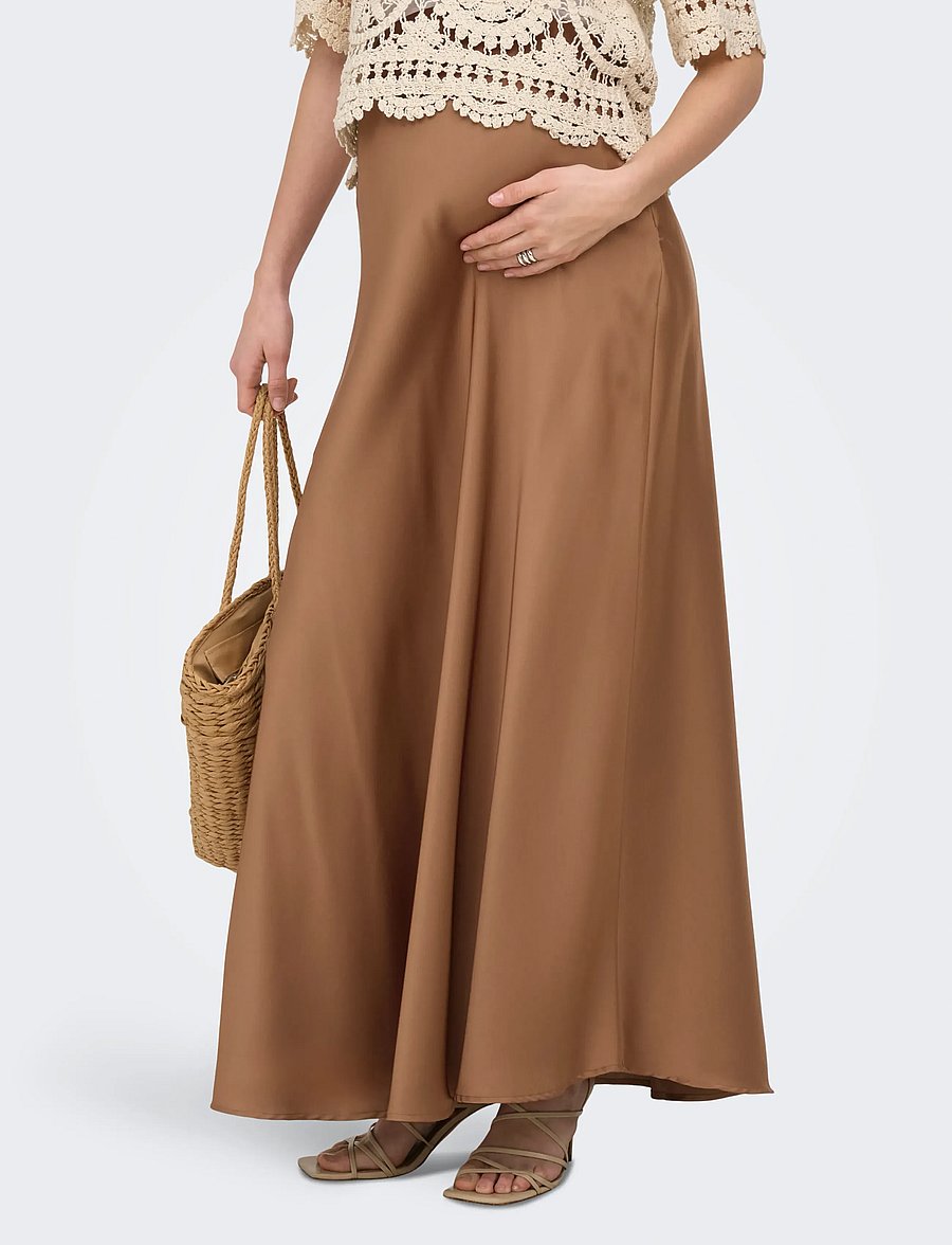 Only Maternity - OLMSEALLY OVER BUMP SKIRT WVN - satinkjolar - toasted coconut - 0