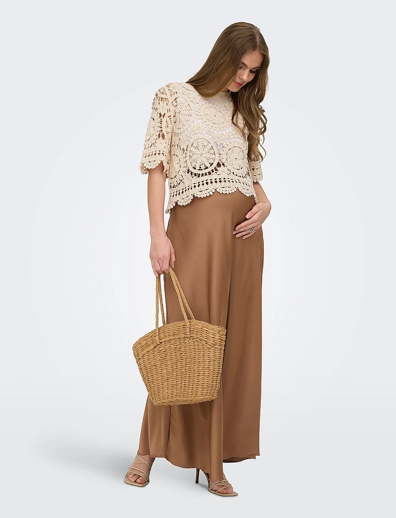 Only Maternity - OLMSEALLY OVER BUMP SKIRT WVN - satinröcke - toasted coconut - 5