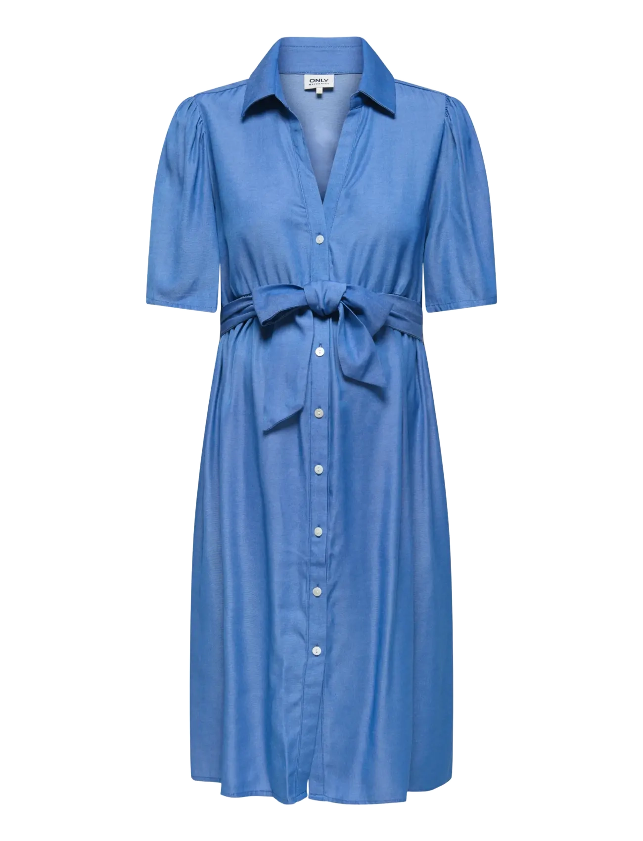 Only Maternity OLMPANI SS SHIRT BELT ABK DRESS WVN - Kleidid - MEDIUM BLUE DENIM / blue