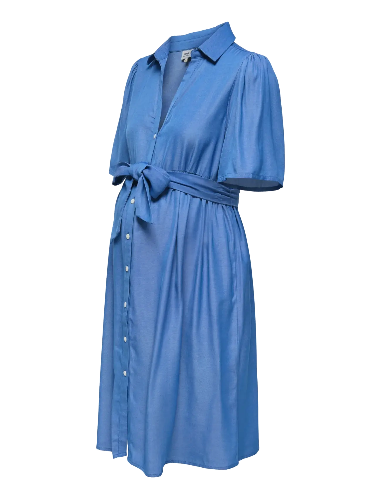 Only Maternity - OLMPANI SS SHIRT BELT ABK DRESS WVN - robes chemises - medium blue denim - 3