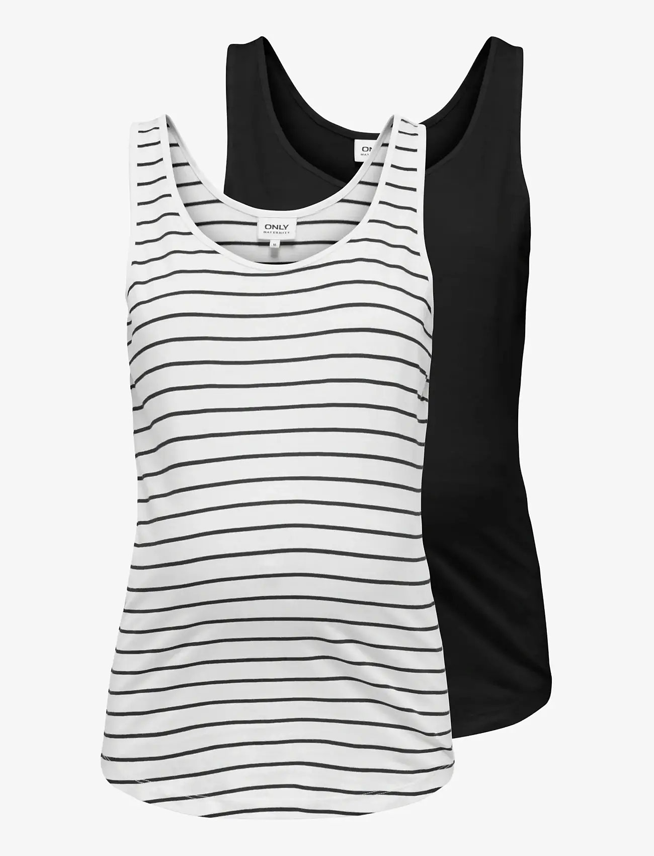 Only Maternity - OLMBLOOM S/L TANK TOP JRS 2-PACK - ermeløse topper - cloud dancer - 0