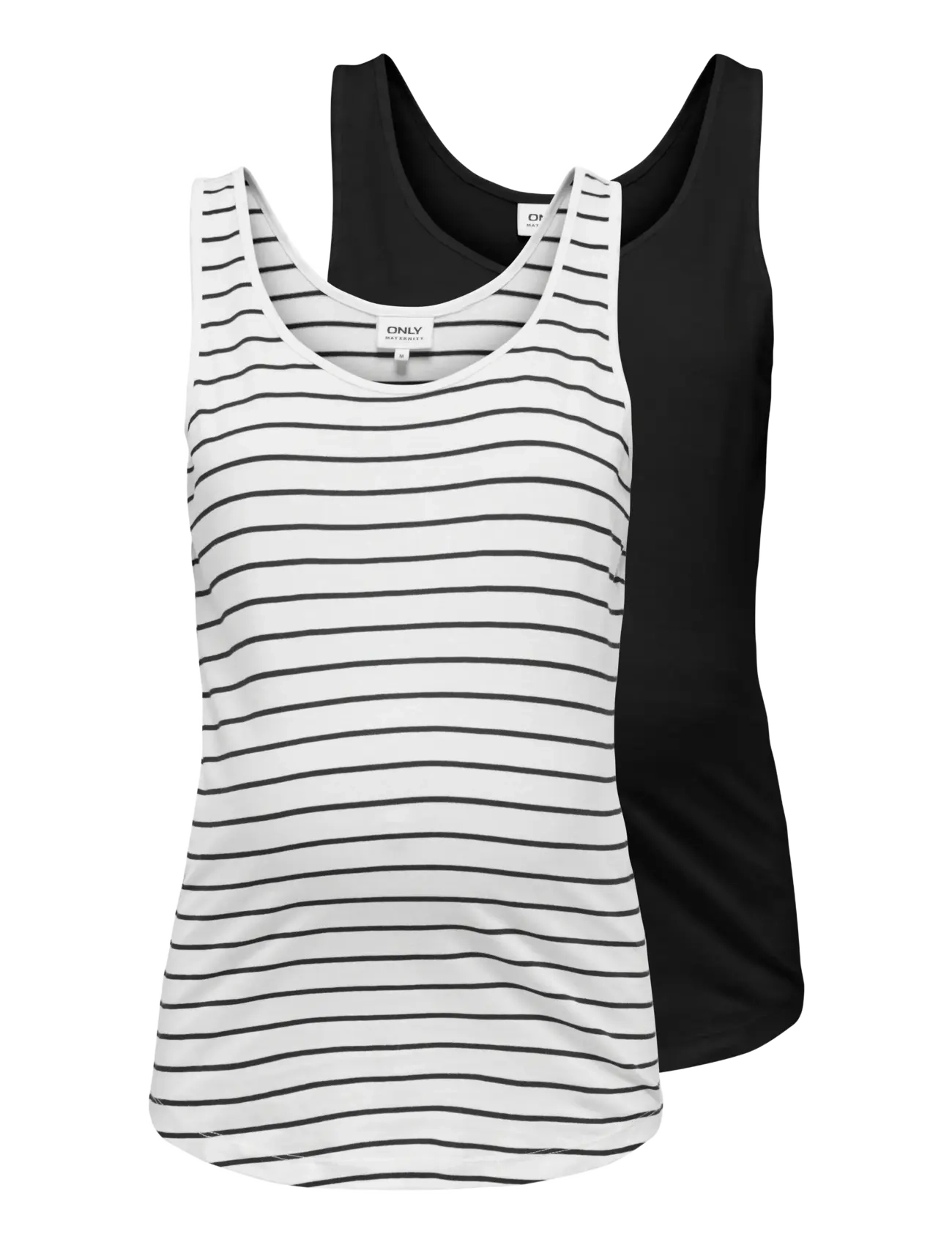 Only Maternity OLMBLOOM S/L TANK TOP JRS 2-PACK - Only Maternity - CLOUD DANCER / black