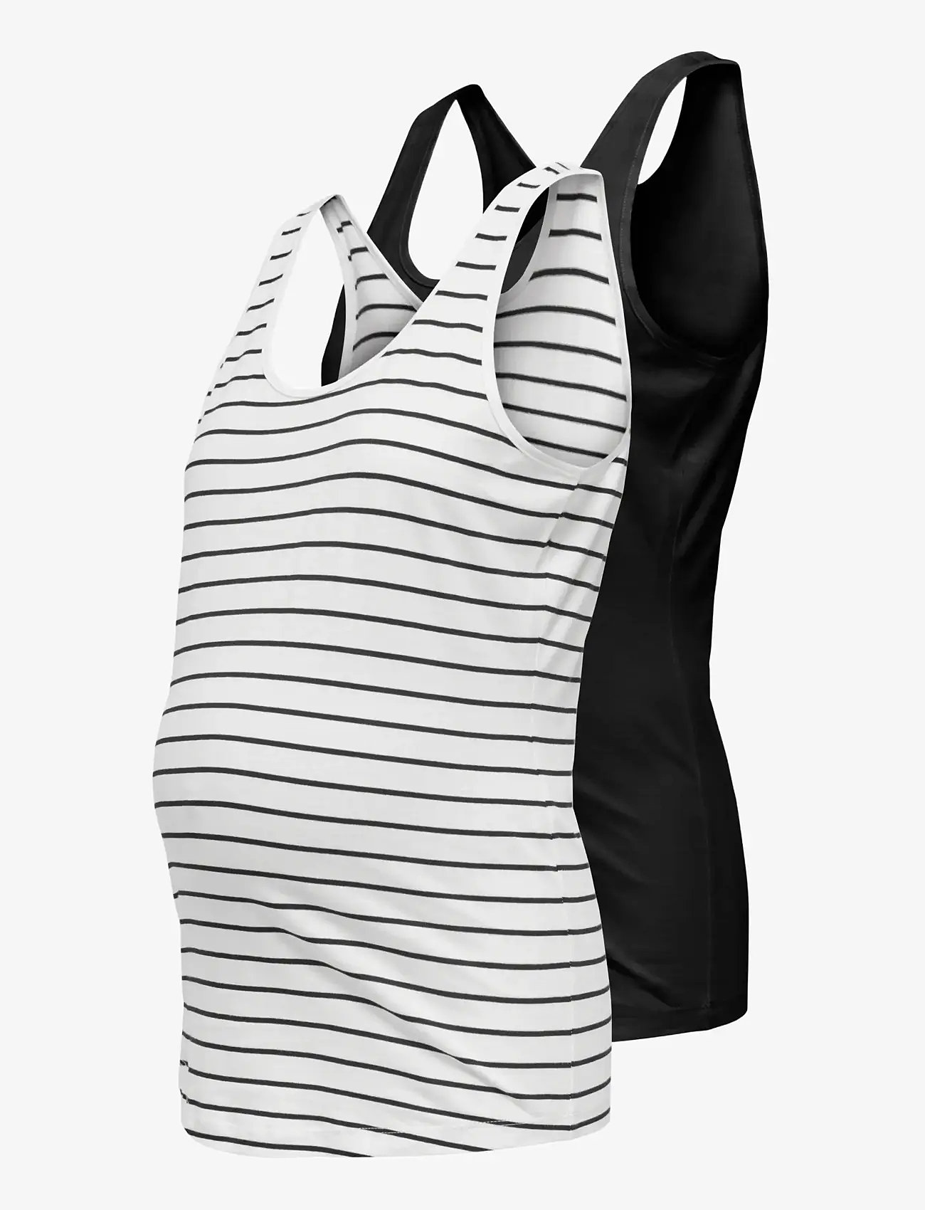 Only Maternity - OLMBLOOM S/L TANK TOP JRS 2-PACK - ermeløse topper - cloud dancer - 2