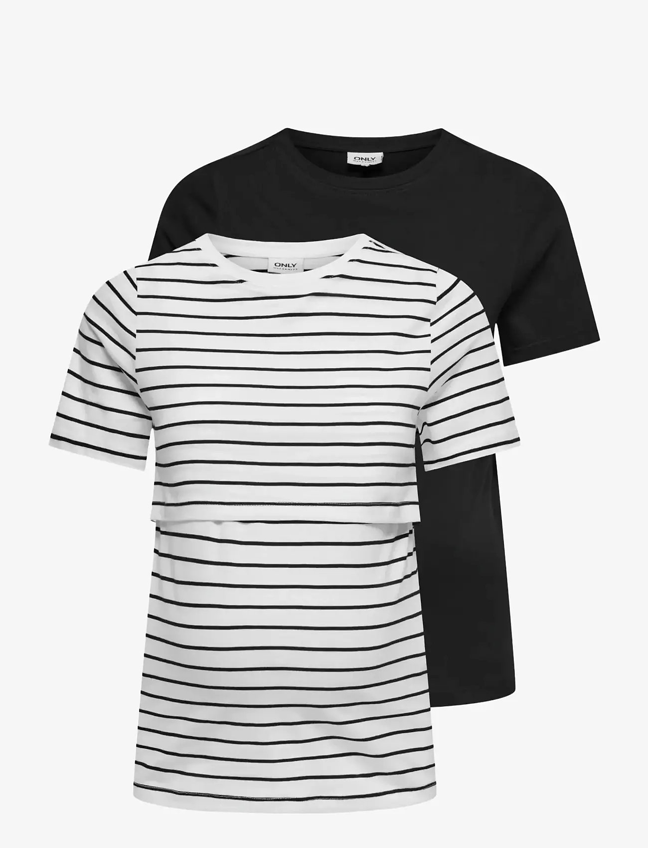 Only Maternity - OLMBLOOM S/S NURSING TOP JRS 2 PACK - alussärgid - cloud dancer - 1