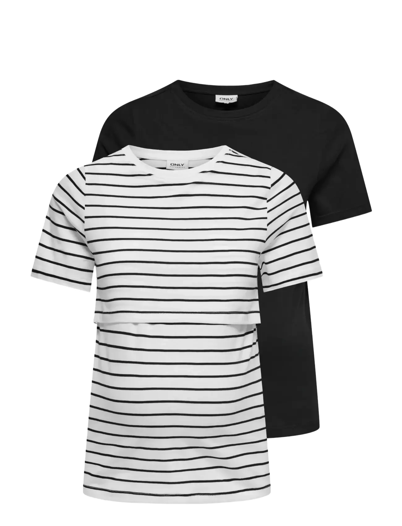 Only Maternity OLMBLOOM S/S NURSING TOP JRS 2 PACK - Clothing - CLOUD DANCER / black