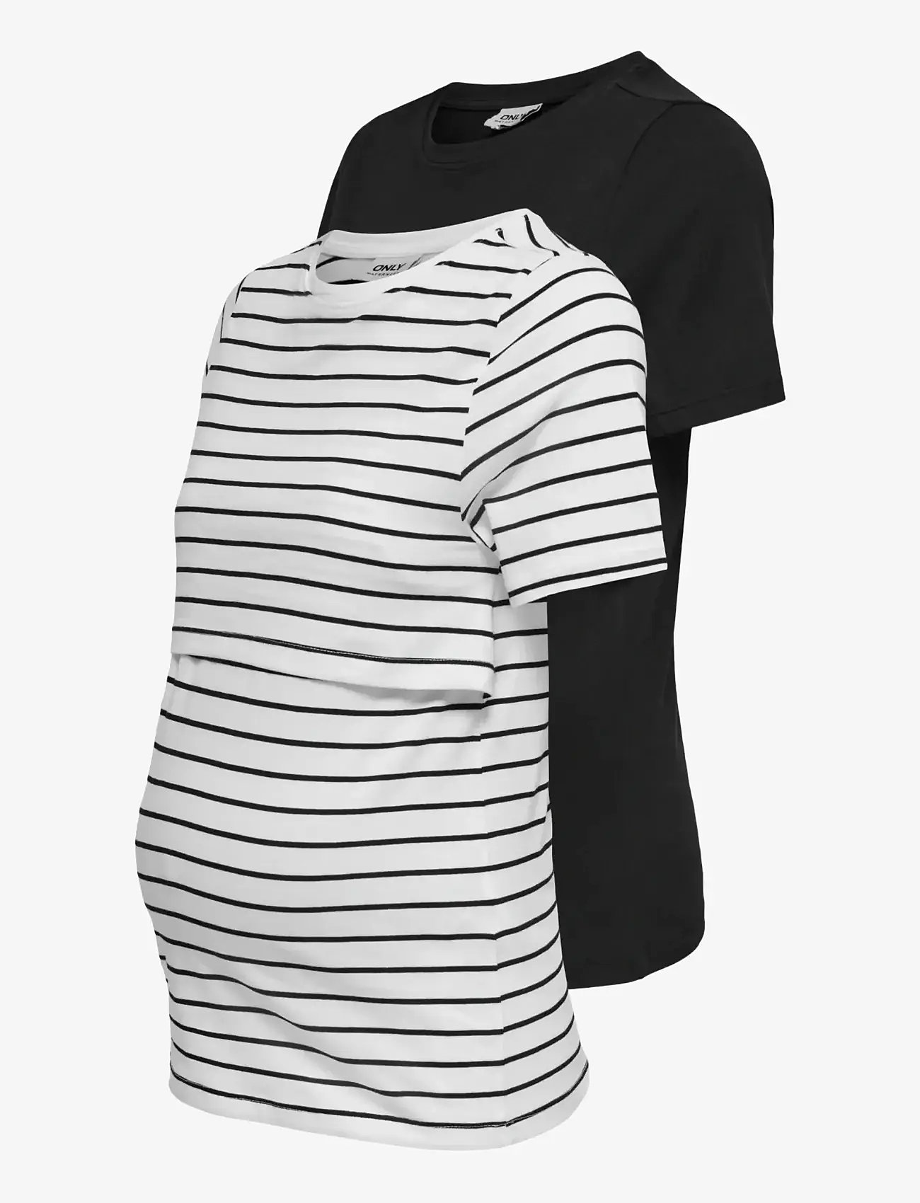 Only Maternity - OLMBLOOM S/S NURSING TOP JRS 2 PACK - alussärgid - cloud dancer - 3