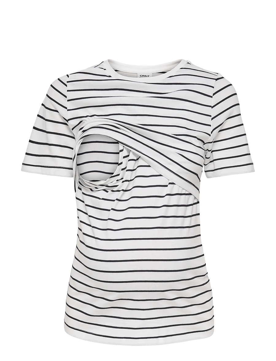 Only Maternity - OLMBLOOM S/S NURSING TOP JRS 2 PACK - Överdelar - cloud dancer - 4