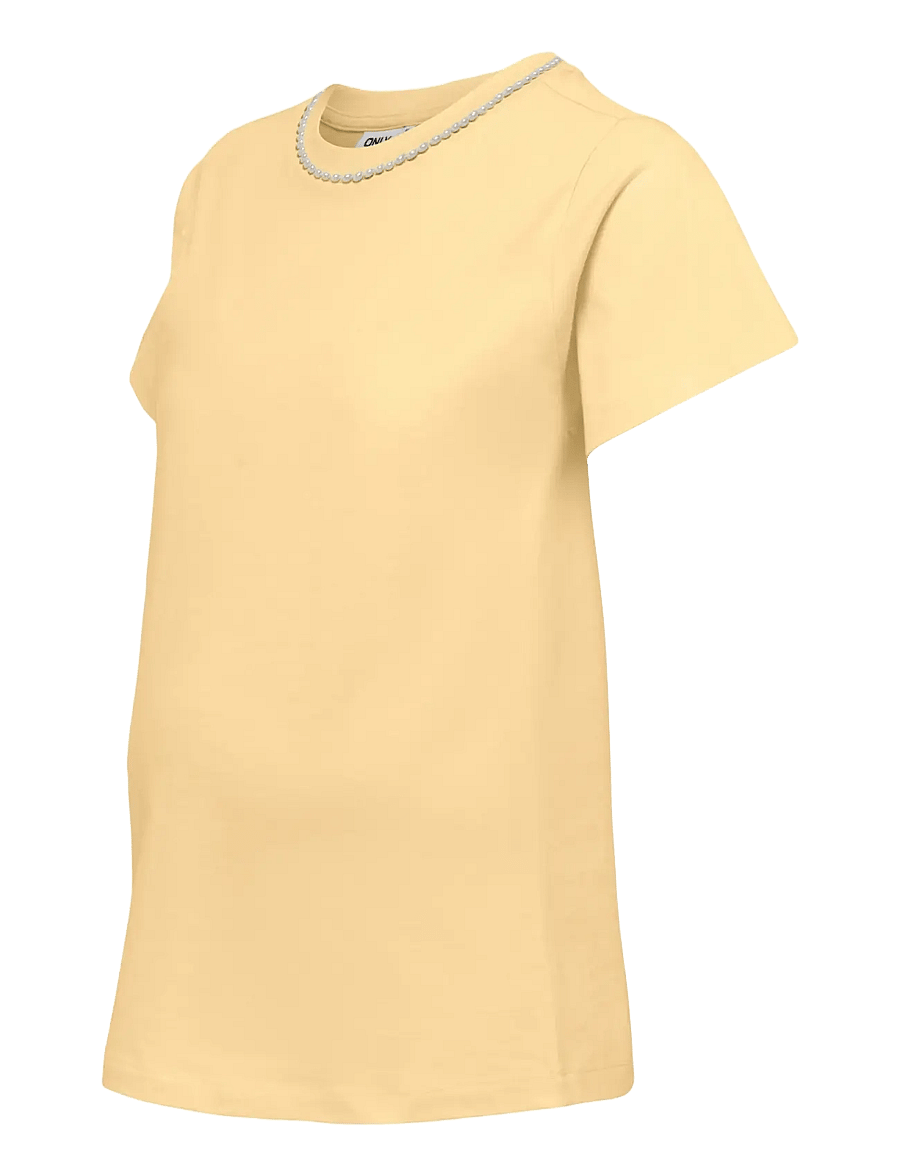 Only Maternity - OLMCHELSEA S/S EMB TOP BOX JRS - t-shirts - sunlight - 2