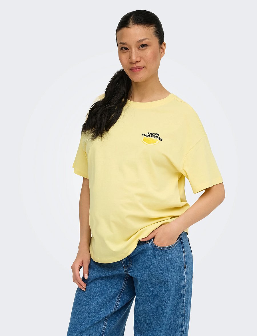 Only Maternity - OLMVIVVI S/S LOVELY TOP JRS - oberteile - sunlight - 0