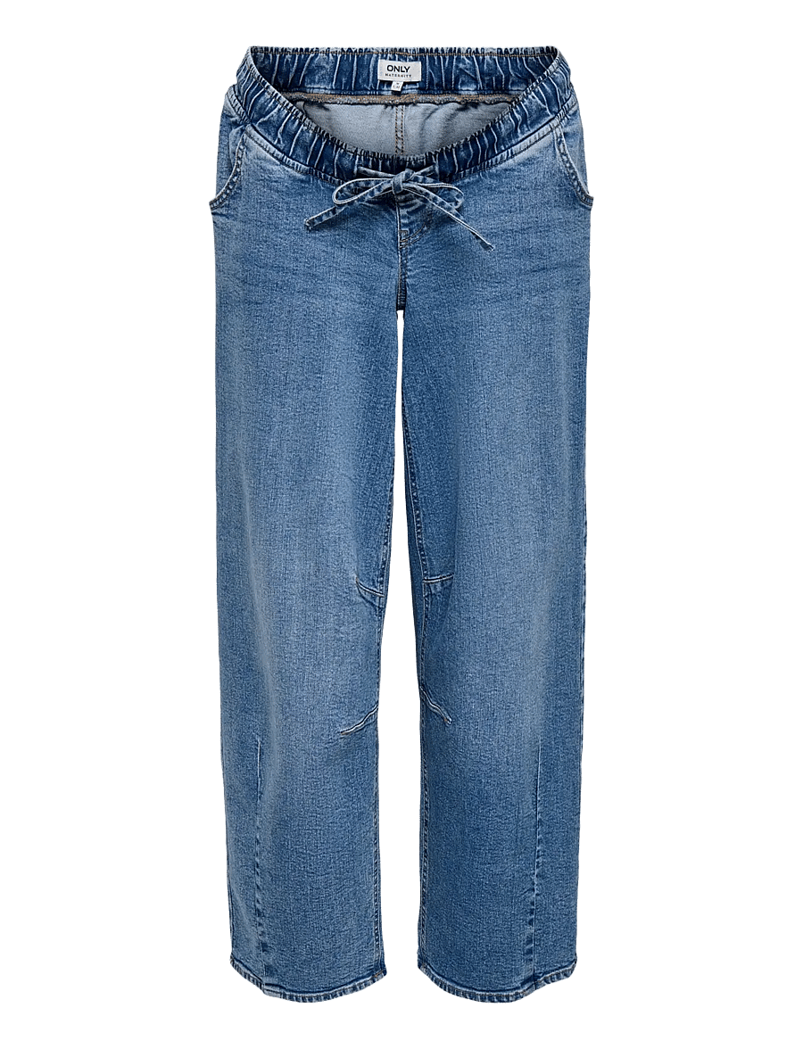 Only Maternity - OLMZIVA MW PULL-UP BARREL DNM PIM - medium blue denim - 0