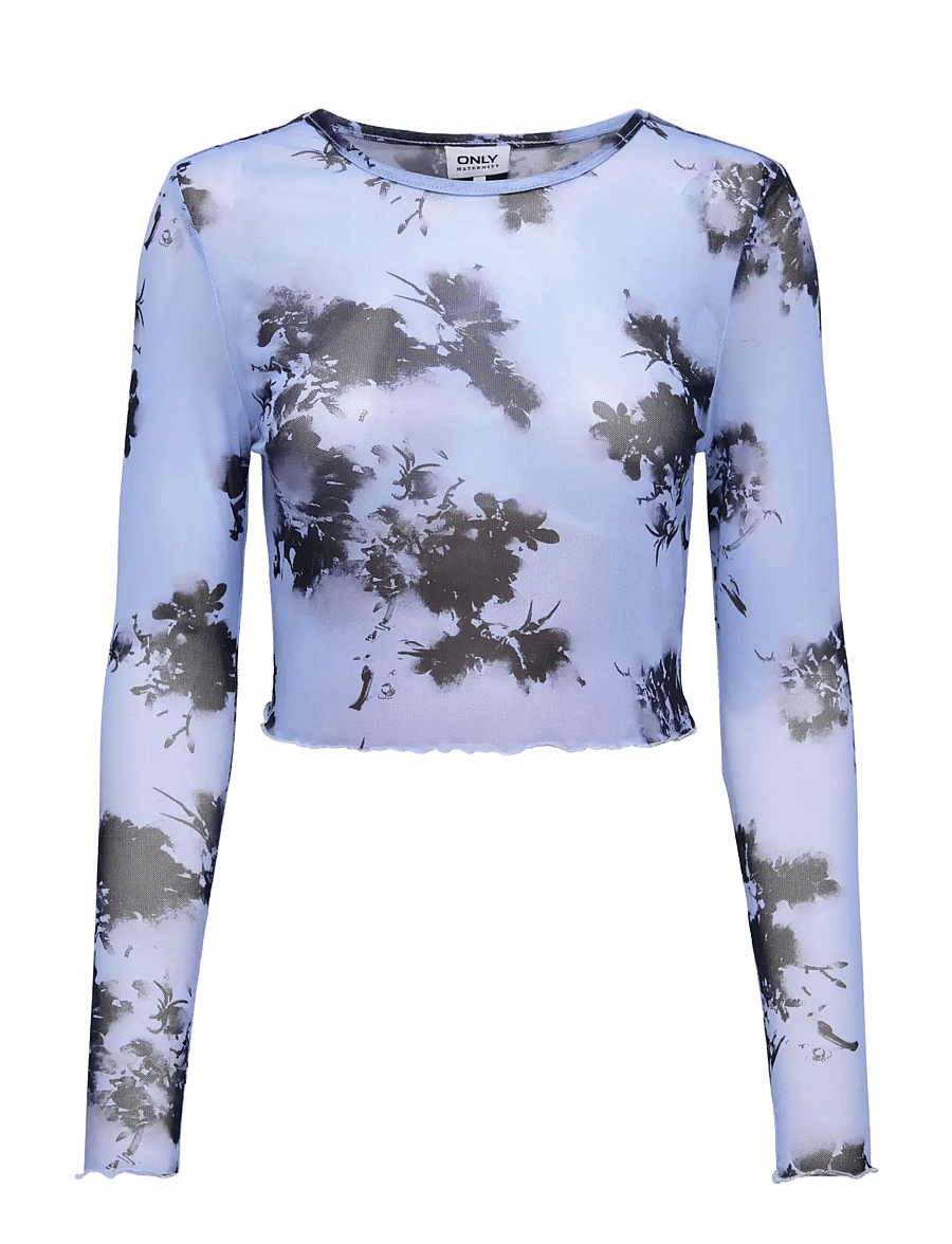 Only Maternity - OLMLOURA MESH LINE L/S O-NECK TOP JRS - oberteile - blue heron - 1
