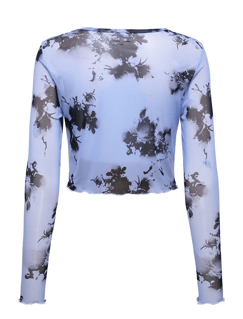 Only Maternity - OLMLOURA MESH LINE L/S O-NECK TOP JRS - crop tops - blue heron - 2