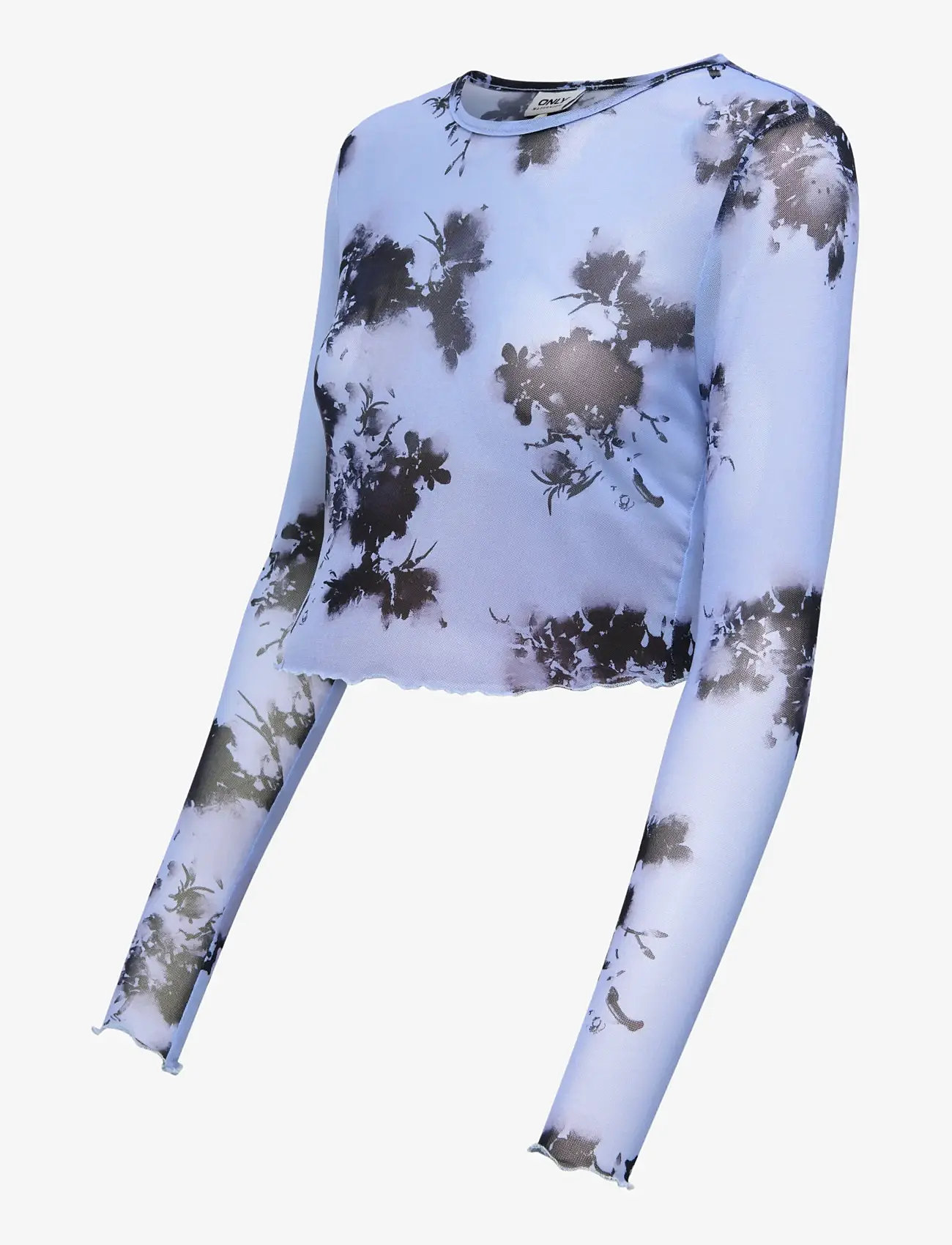Only Maternity - OLMLOURA MESH LINE L/S O-NECK TOP JRS - crop tops - blue heron - 3