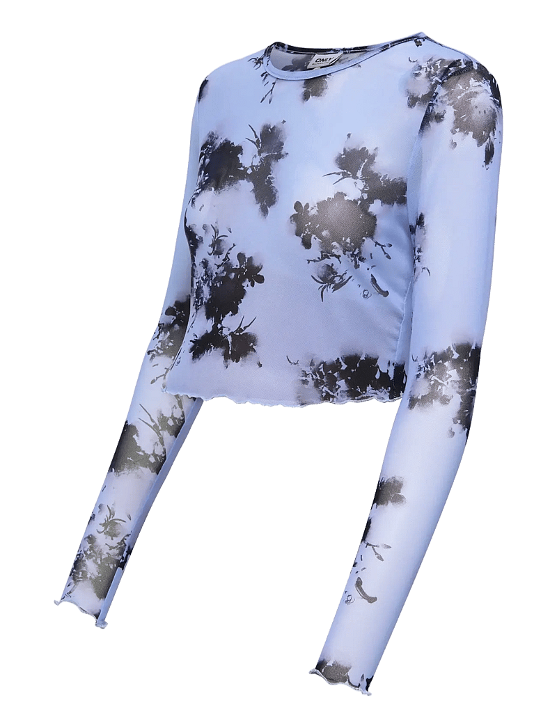 Only Maternity - OLMLOURA MESH LINE L/S O-NECK TOP JRS - crop tops - blue heron - 3