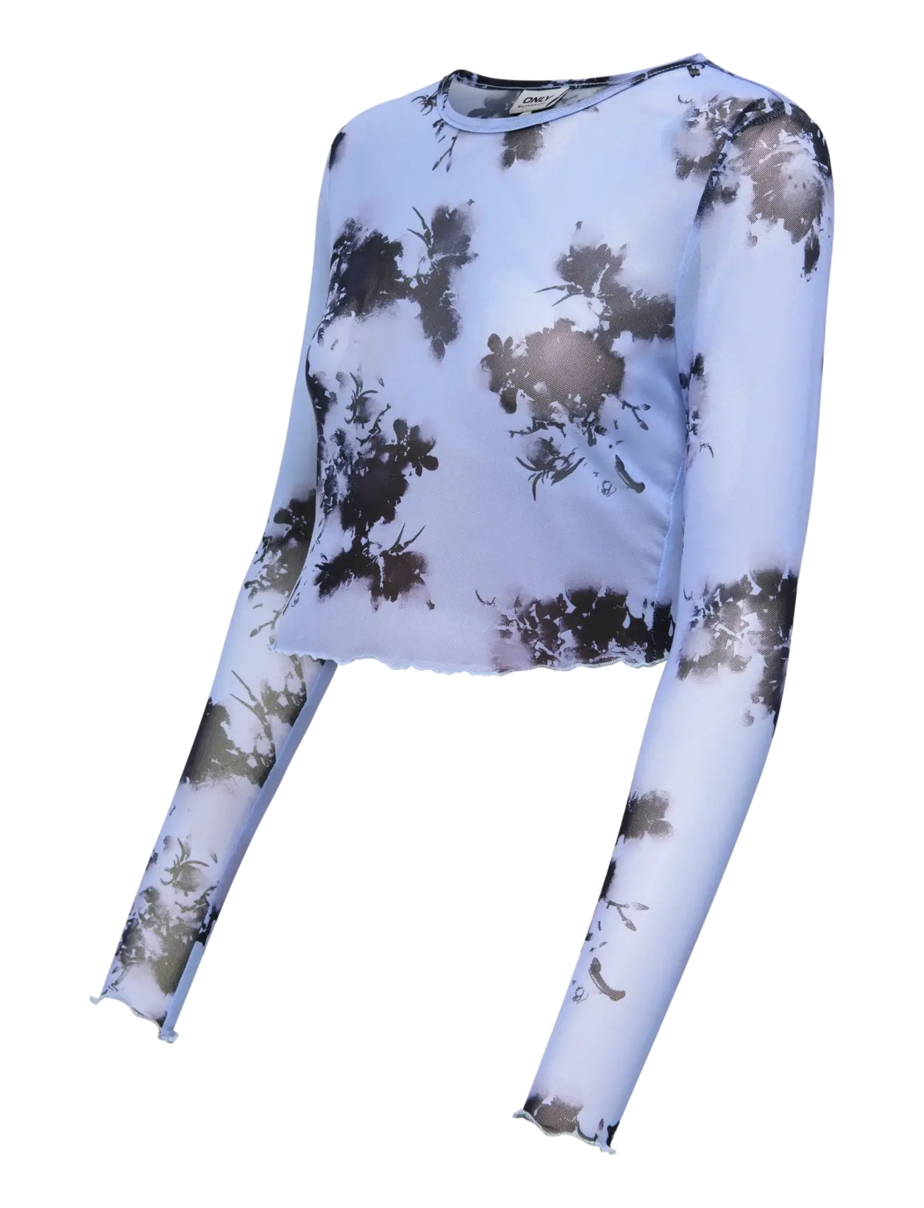 Only Maternity - OLMLOURA MESH LINE L/S O-NECK TOP JRS - crop tops - blue heron - 3