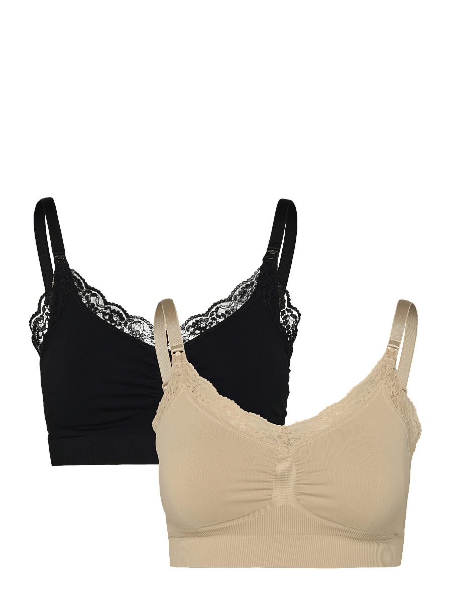 Only Maternity - OLMROSIE NURSING LACE BRA 2-PACK ACC - crÈme brÛlÉe - 0
