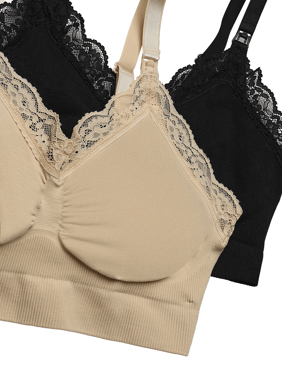 Only Maternity - OLMROSIE NURSING LACE BRA 2-PACK ACC - crÈme brÛlÉe - 2