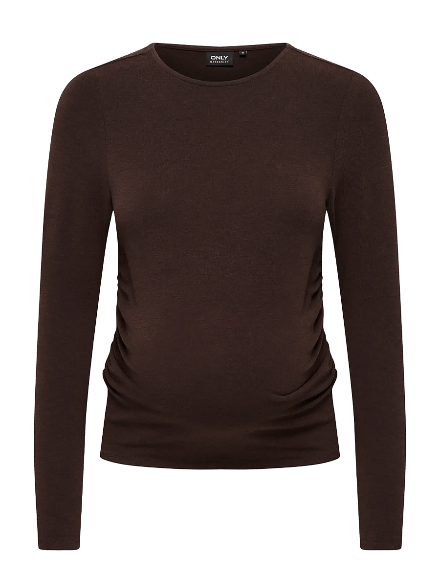 Only Maternity - OLMGLAMOUR L/S RUCHING TOP JRS - bracken - 1