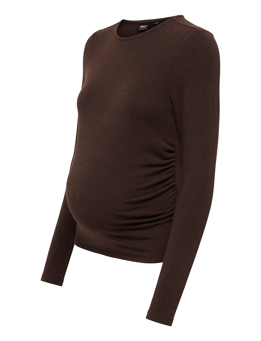 Only Maternity - OLMGLAMOUR L/S RUCHING TOP JRS - bracken - 2