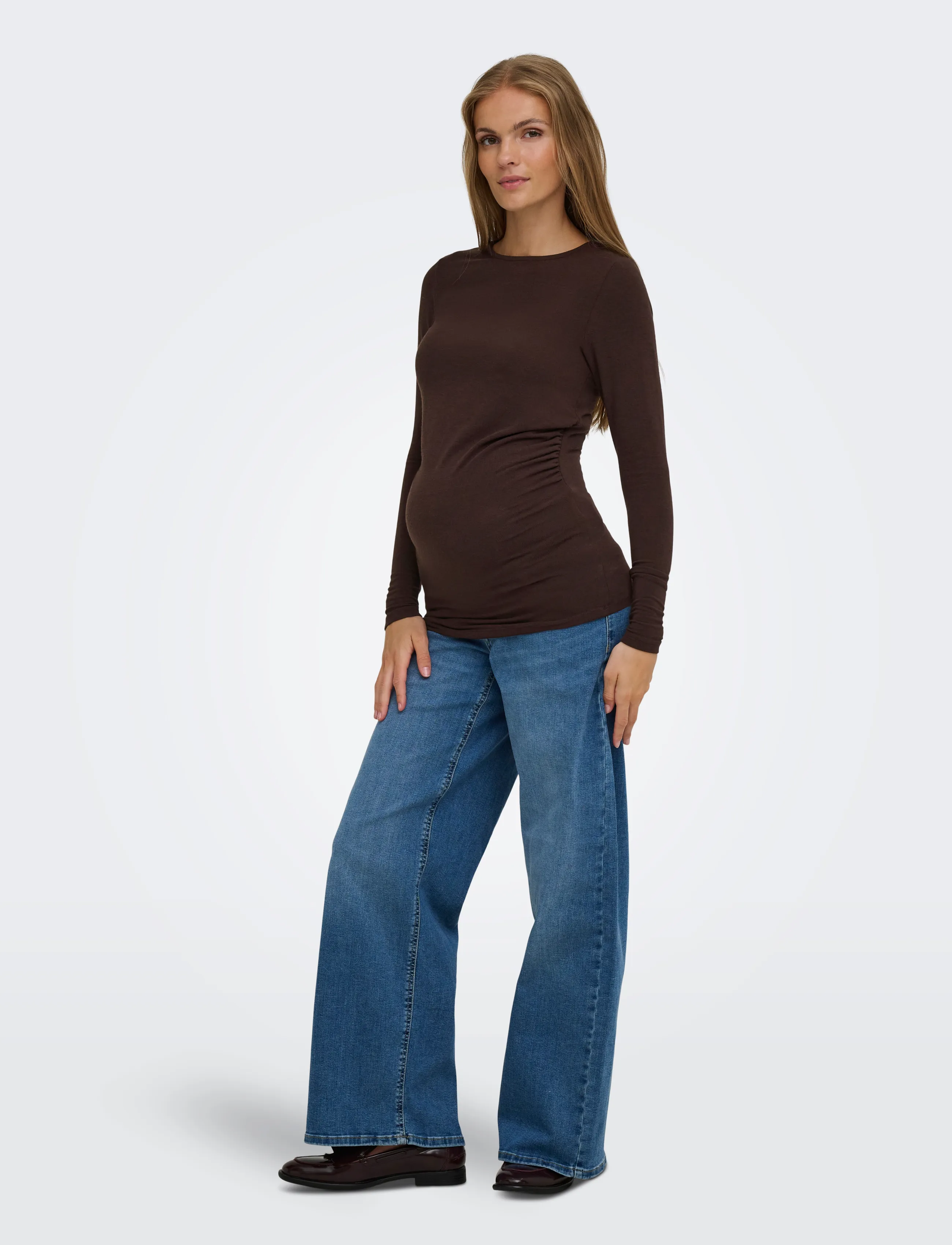 Only Maternity - OLMGLAMOUR L/S RUCHING TOP JRS - bracken - 5