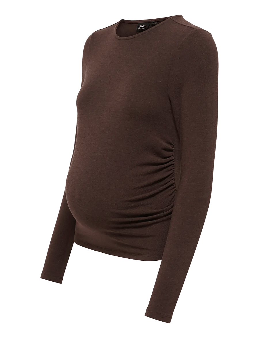 Only Maternity - OLMGLAMOUR L/S RUCHING TOP JRS - bracken - 3