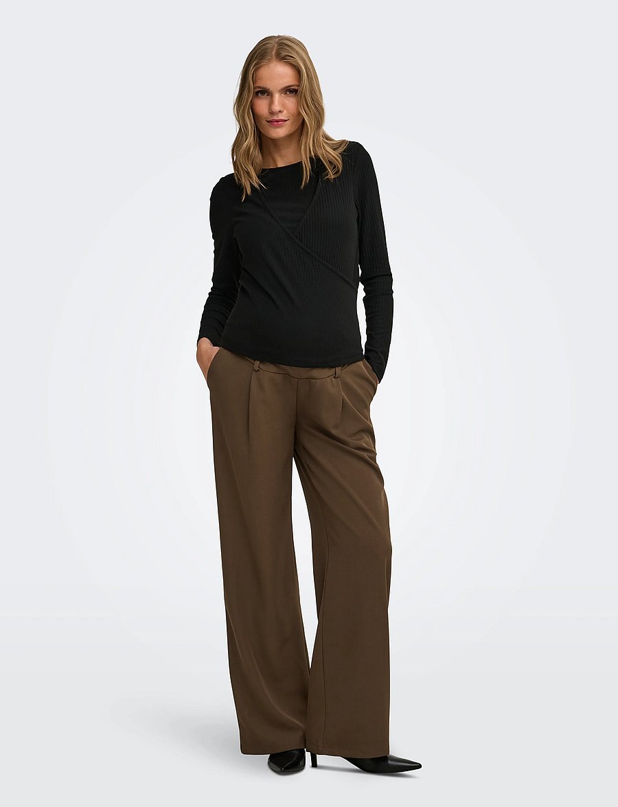 Only Maternity - OLMLINDA-BERRY O/B STR PANT TLR - chocolate martini - 5