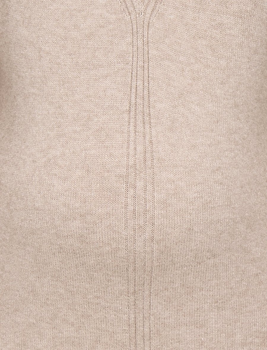 Only Maternity - OLMPRINCESS LS HIGHNECK DRESS KNT NOOS - mocha meringue - 3