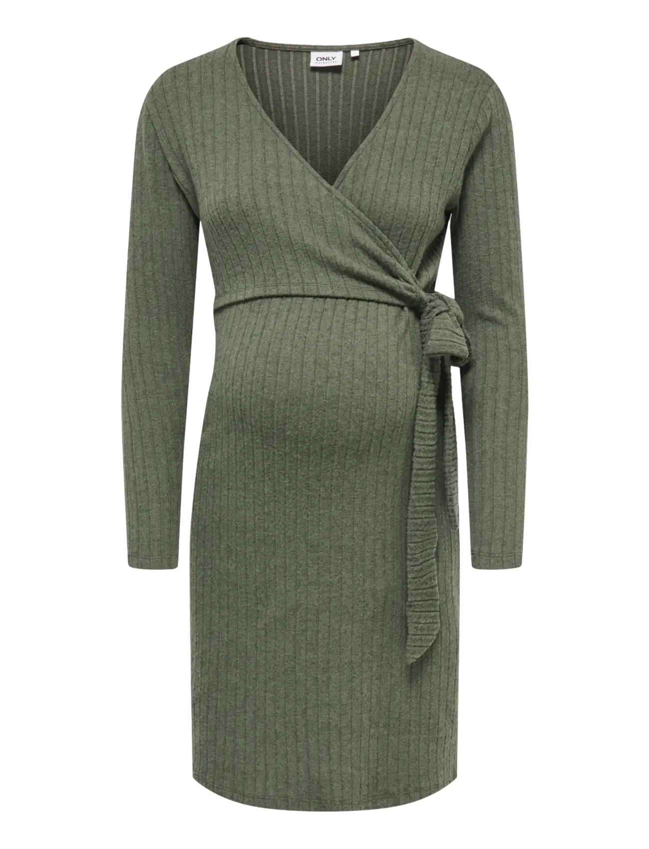 Only Maternity OLMLOLA LS WRAP TIE ABK NURS DRESS JRS - Clothing - SMOKEY OLIVE / khaki/green