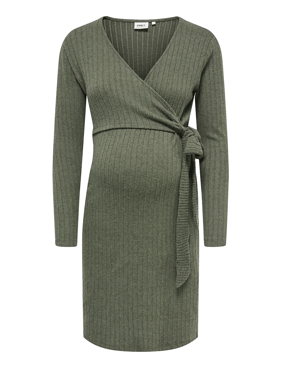 Only Maternity - OLMLOLA LS WRAP TIE ABK NURS DRESS JRS - smokey olive - 0