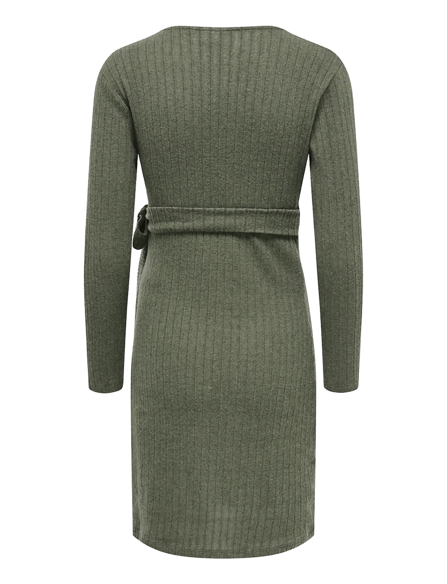 Only Maternity - OLMLOLA LS WRAP TIE ABK NURS DRESS JRS - smokey olive - 1