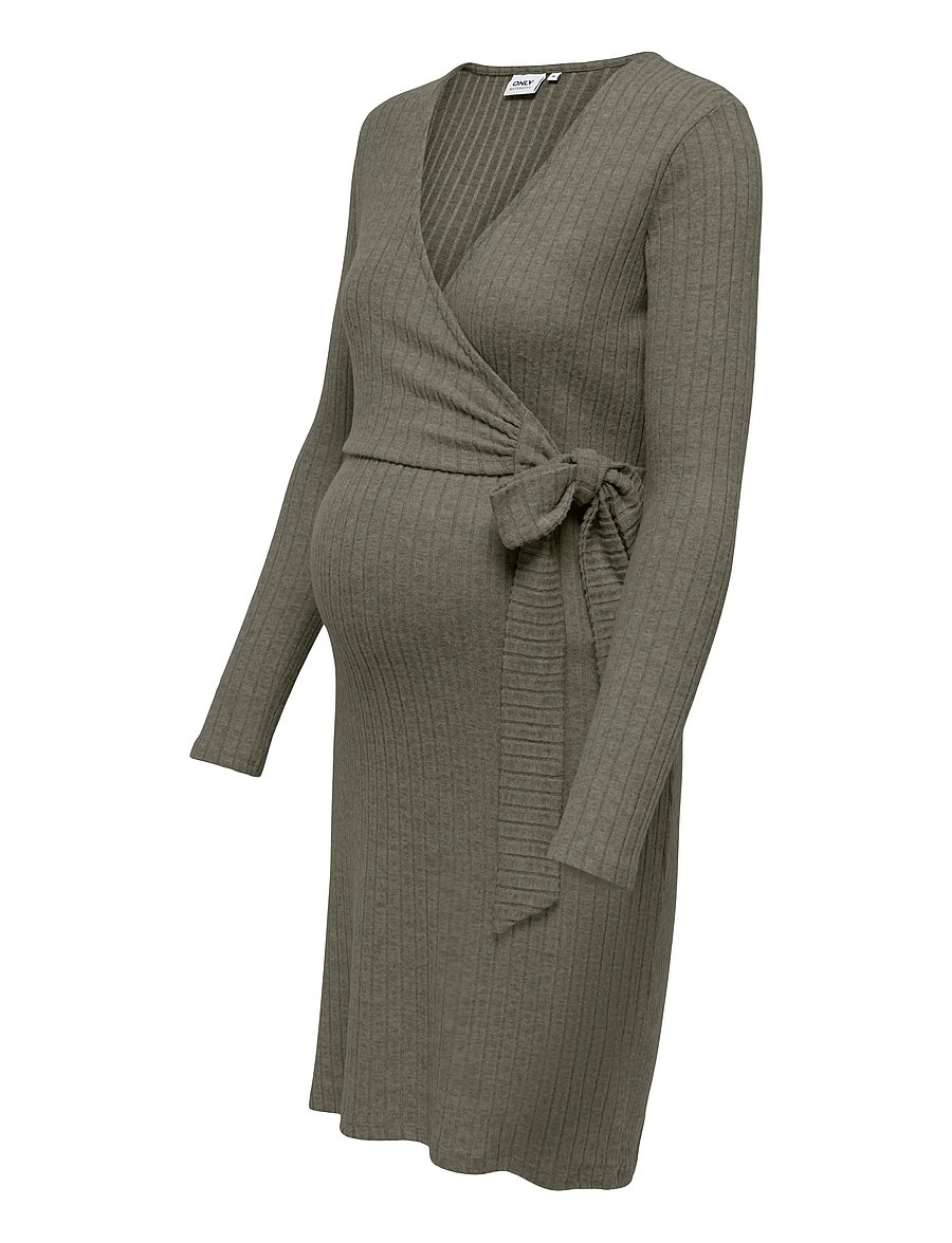 Only Maternity - OLMLOLA LS WRAP TIE ABK NURS DRESS JRS - smokey olive - 3